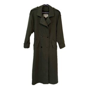longline Flowy Trench Dark Green Fully Lined (removable) Vintage from 80's